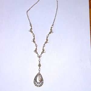 Genuine Vintage LS Pearl Teardrop Pendant NECKLACE